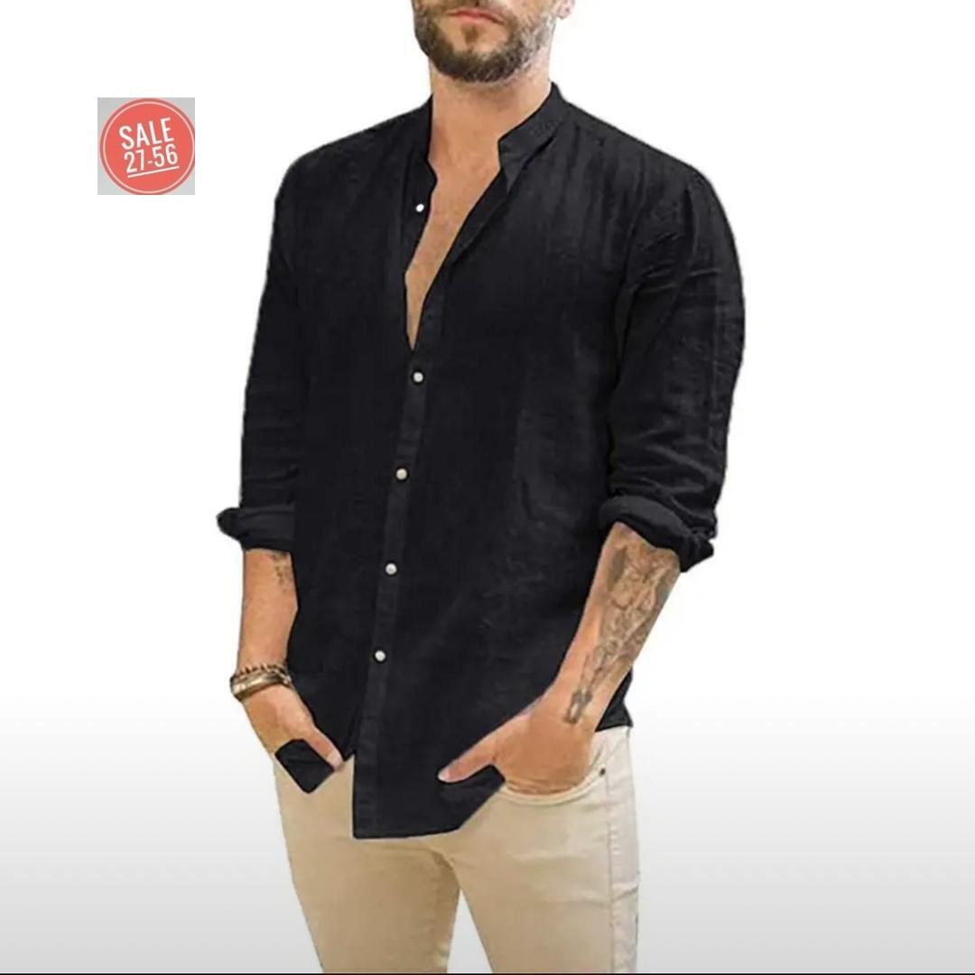 льняная рубашка мужская,мужская повседневная хлопковая льняная рубашка,льняная рубашка с длинным рукавом,льняная рубашка,белая льняная рубашка мужская