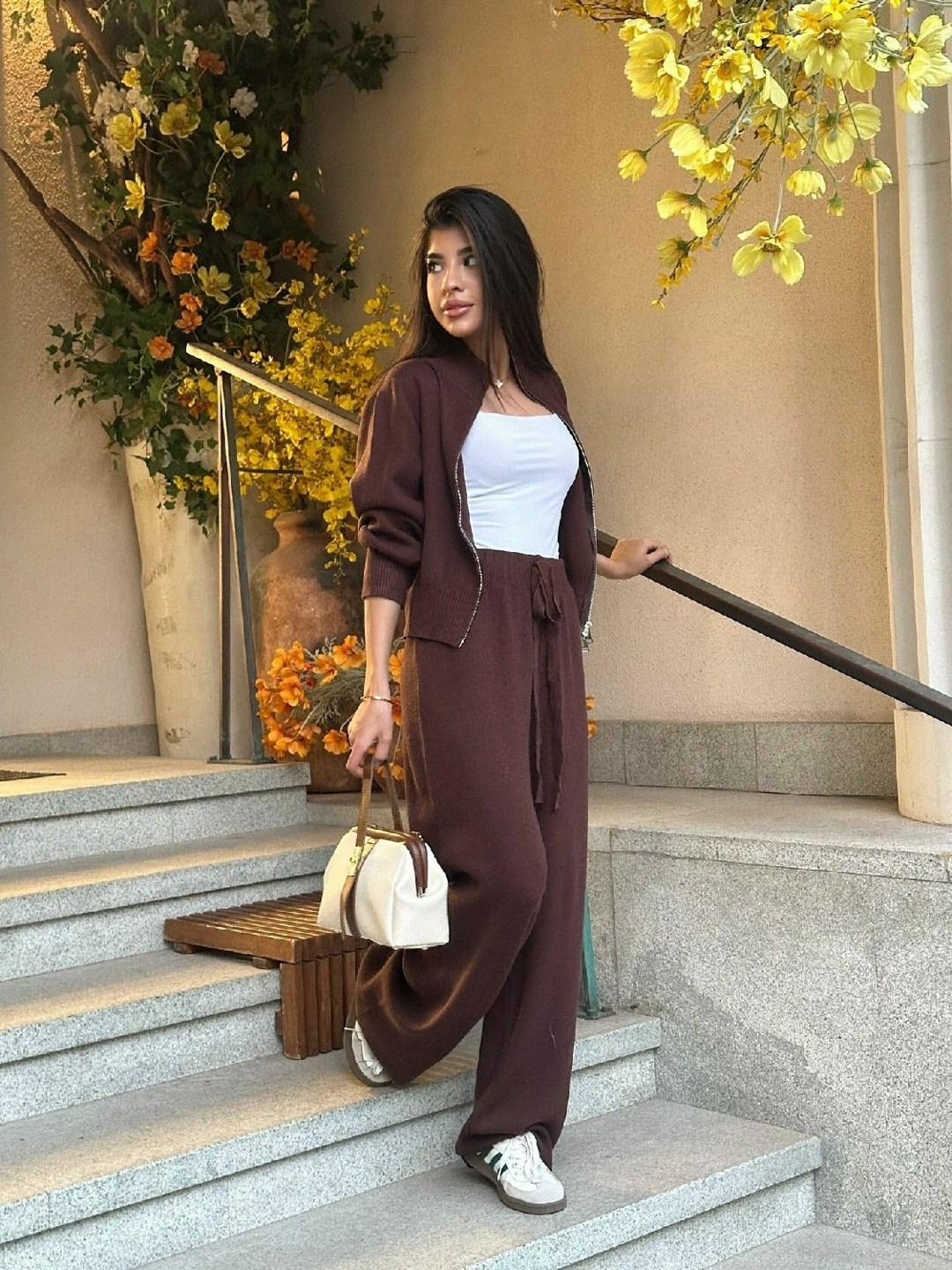 вязаный костюм с брюками палаццо,костюм на флисе,костюм женский на флисе,спортивные костюм