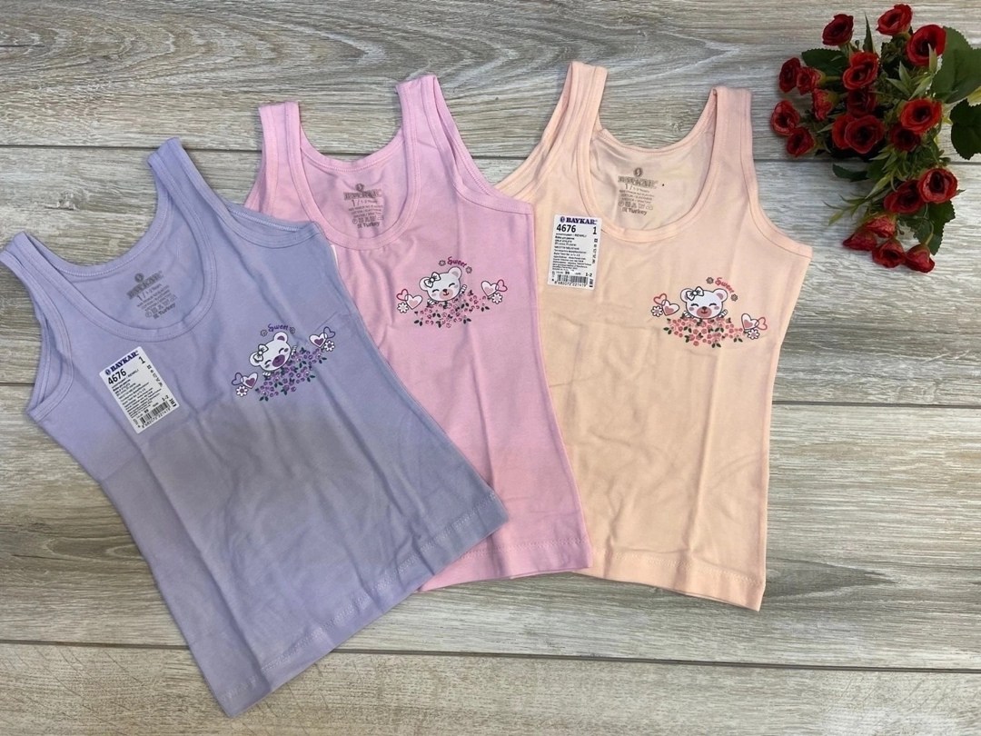 майка для девочки baykar,комплект маек baykar,комплект маек для девочек,майка для девочки 3 шт,комплект маек baykar для девочек