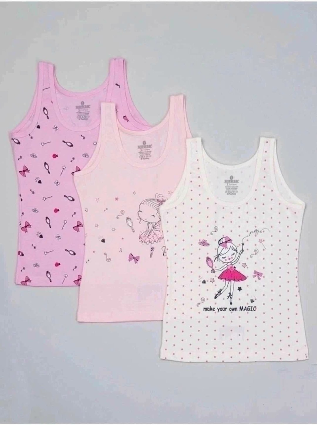 майка для девочки baykar,комплект маек baykar,комплект маек для девочек,майка для девочки 3 шт,комплект маек baykar для девочек