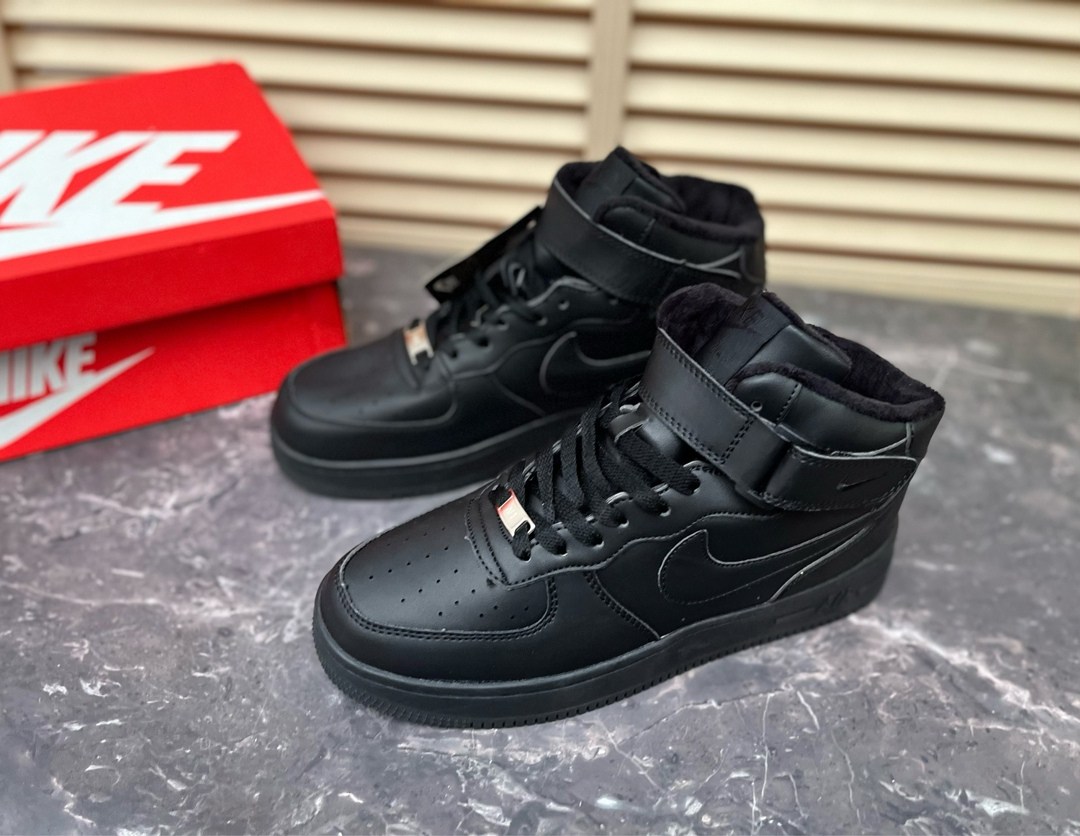 кросcовки nike air force 1,nike air force 1 mid black,найк аир форс 1 высокие черные,air force 1 black,nike air force 1 mid &#x27;07 all black черные