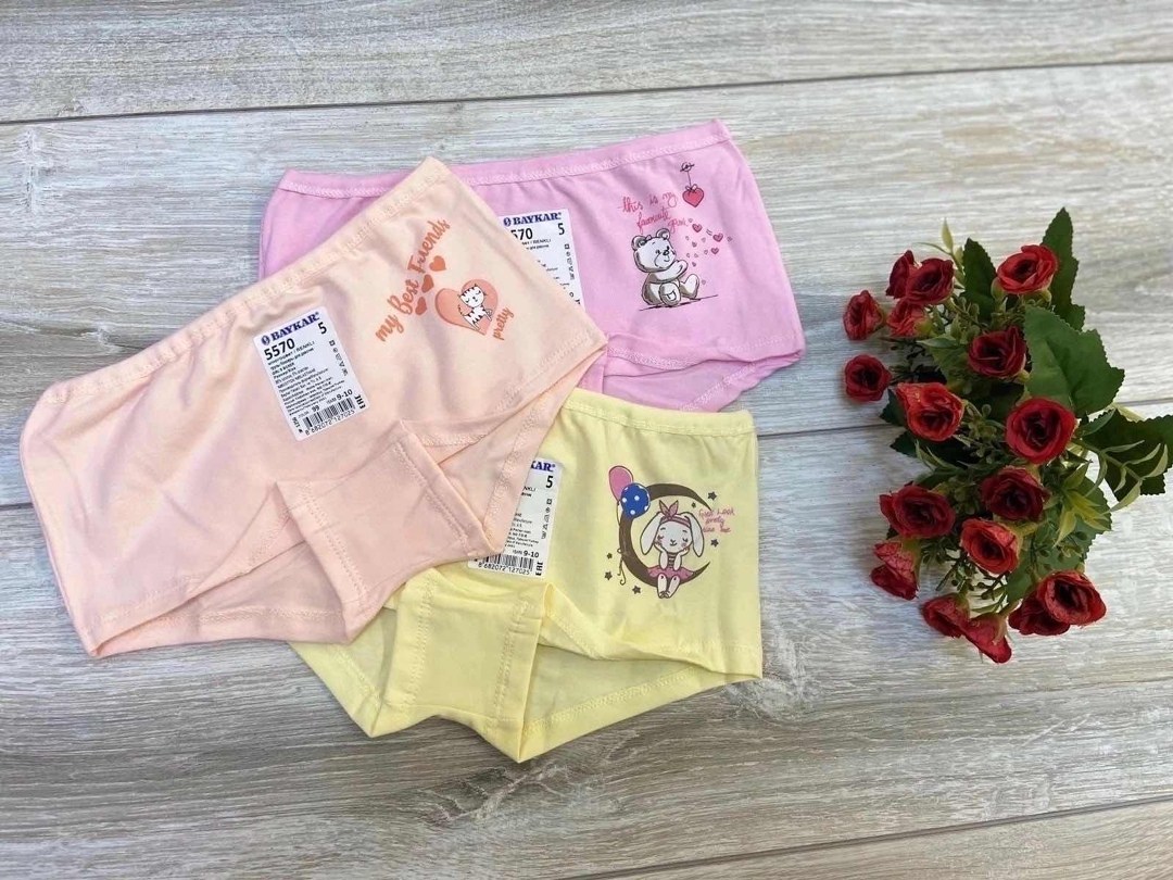 трусы для девочек baykar,детские трусы,детские трусы для девочек,комплект трусов шорты baykar для девочек,комплект трусов слипы baykar для девочек