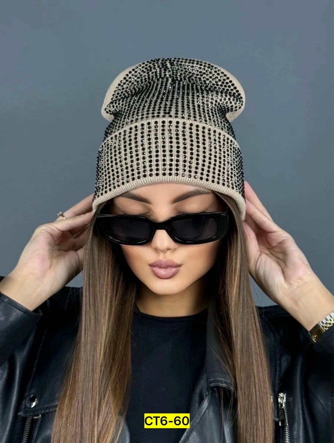 шапка женская,шапка бини со стразами,шапка женская бини,шапка модная,шапка женская зимняя