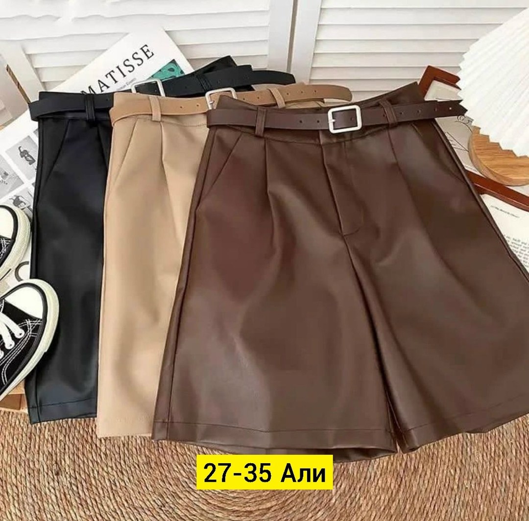 кожаные шорты женские,шорты-бермуды из экокожи артикул 2151209715,женские шорты экокожа,модные женские шорты из искусственной кожи,женские шорты