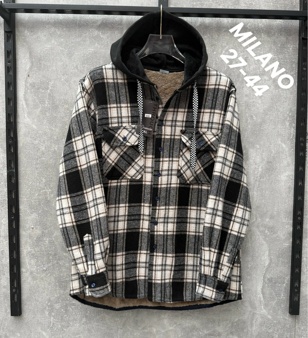 рубашка с капюшоном,теплая рубашка,рубашка на флисе,рубашка мужская с капюшоном,куртка в клетку мужская