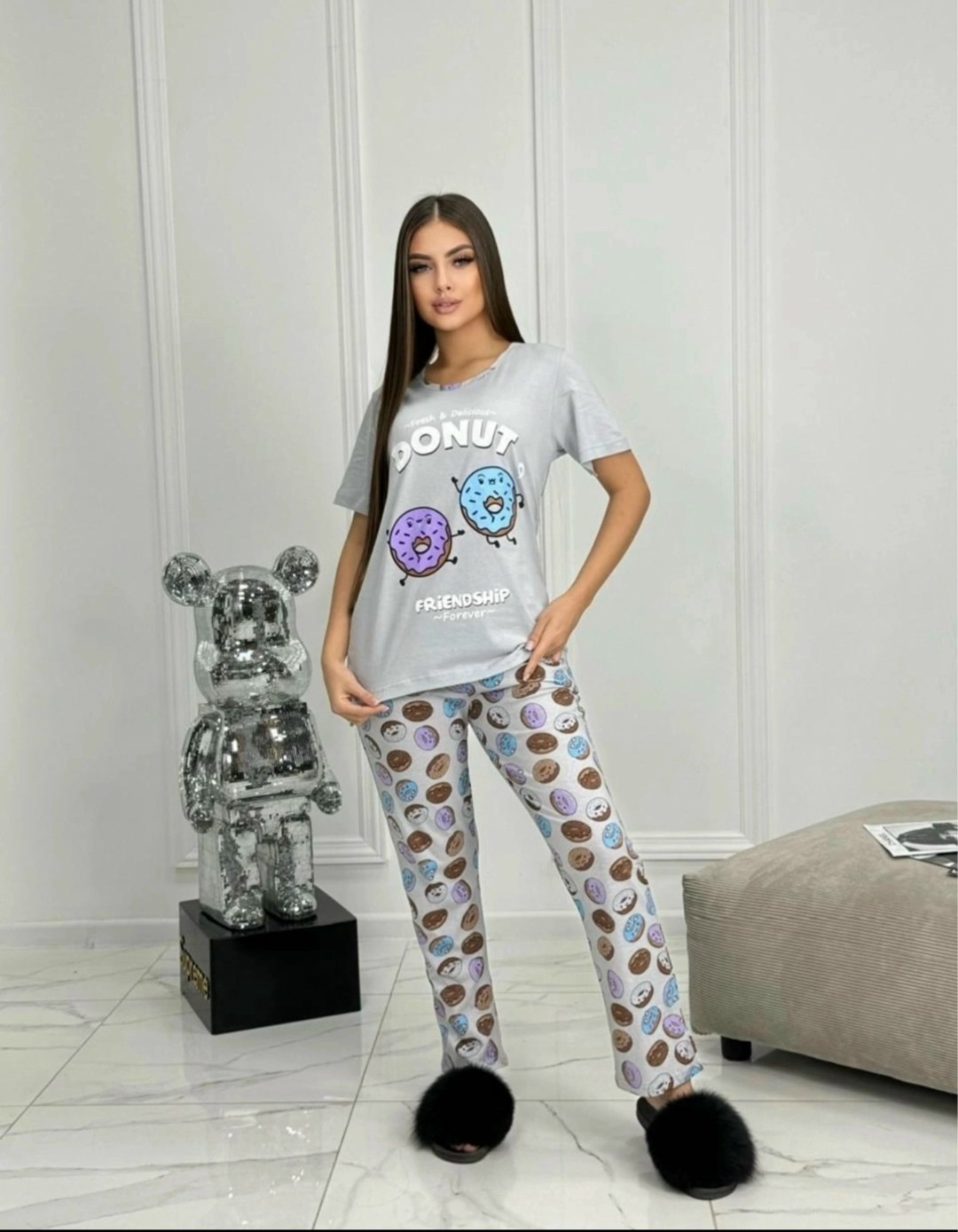 пижама женская с брюками,пижама женская,пижама коричневый,пижама черный,женская пижама с шортами