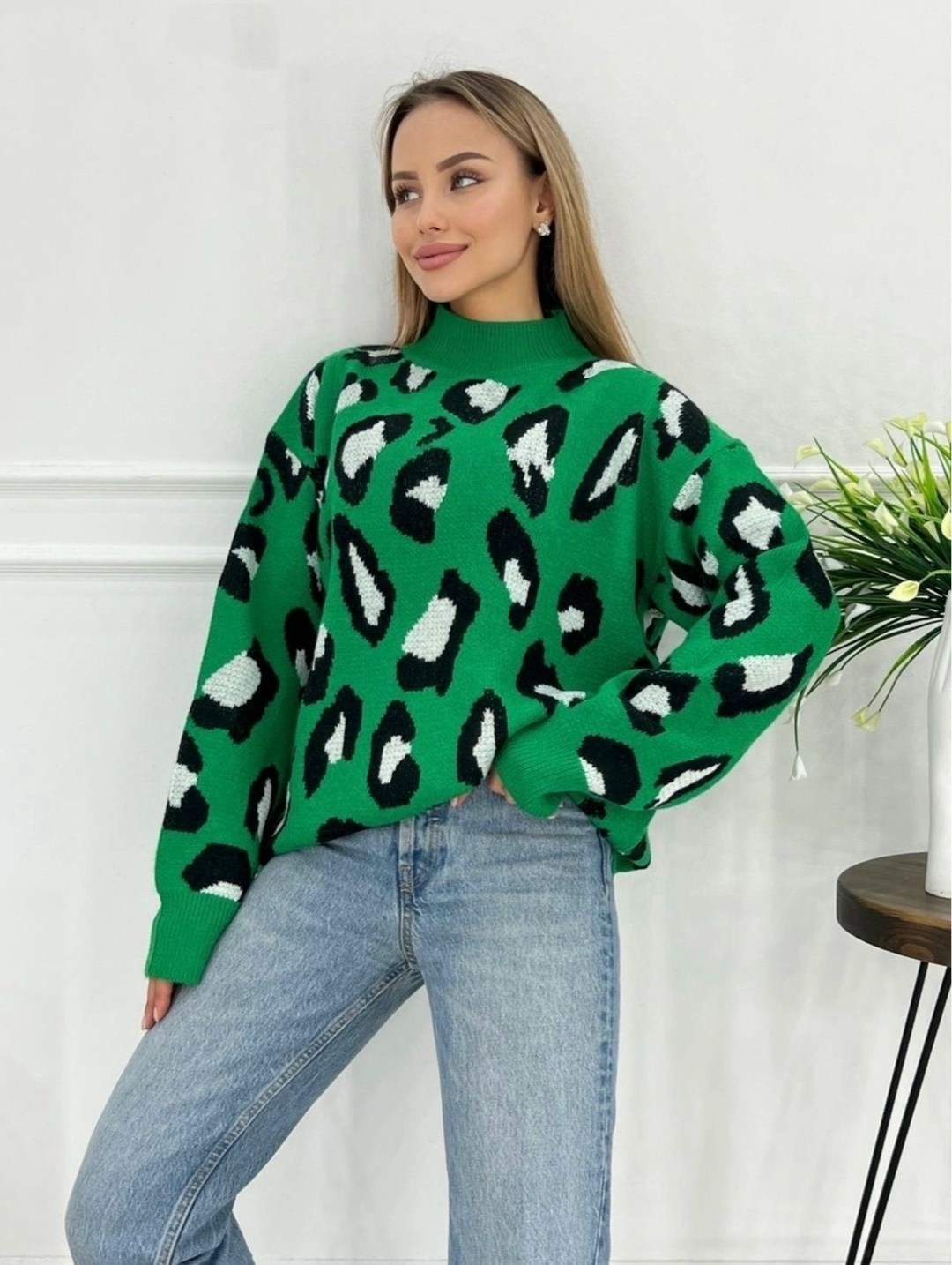 свитер оверсайз женский леопард,свитера женские,женский свитер с принтом,свитер леопард розовый,свитер женский кофта