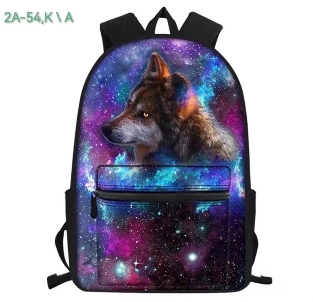 рюкзак школьный волк,рюкзаки с волками для школы,рюкзак с принтом "волк",рюкзак фэнтези,рюкзаки