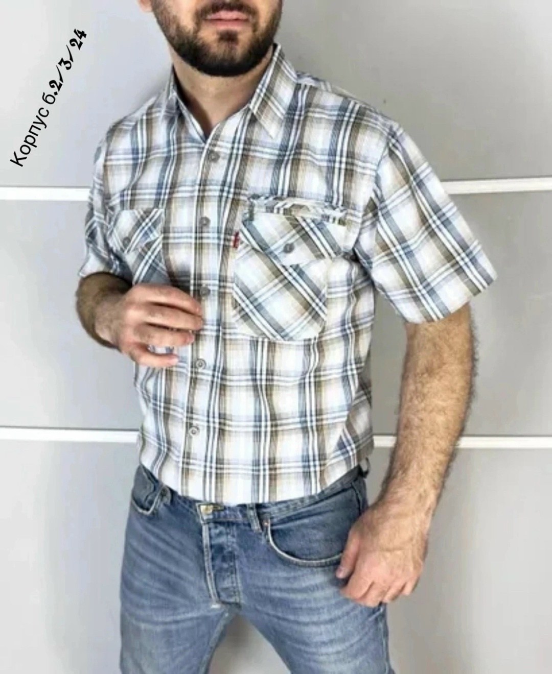 рубашка мужская,рубашка в клетку с короткими рукавами,рубашка классическая хлопковая,мужская клетчатая рубашка,повседневная рубашка