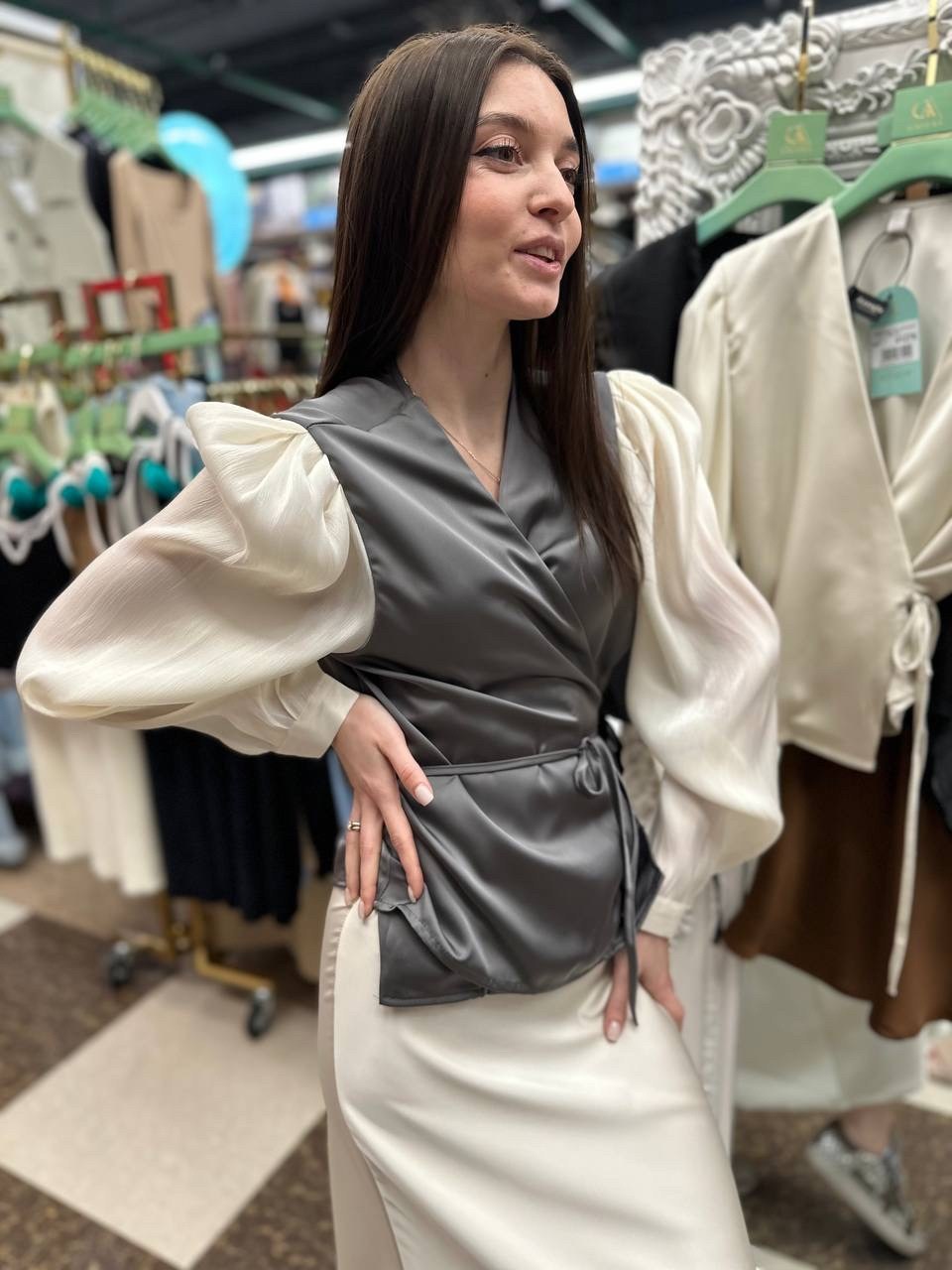 блузка кофточка,блузка серая,блузки женские,элегантная блузка,блузка