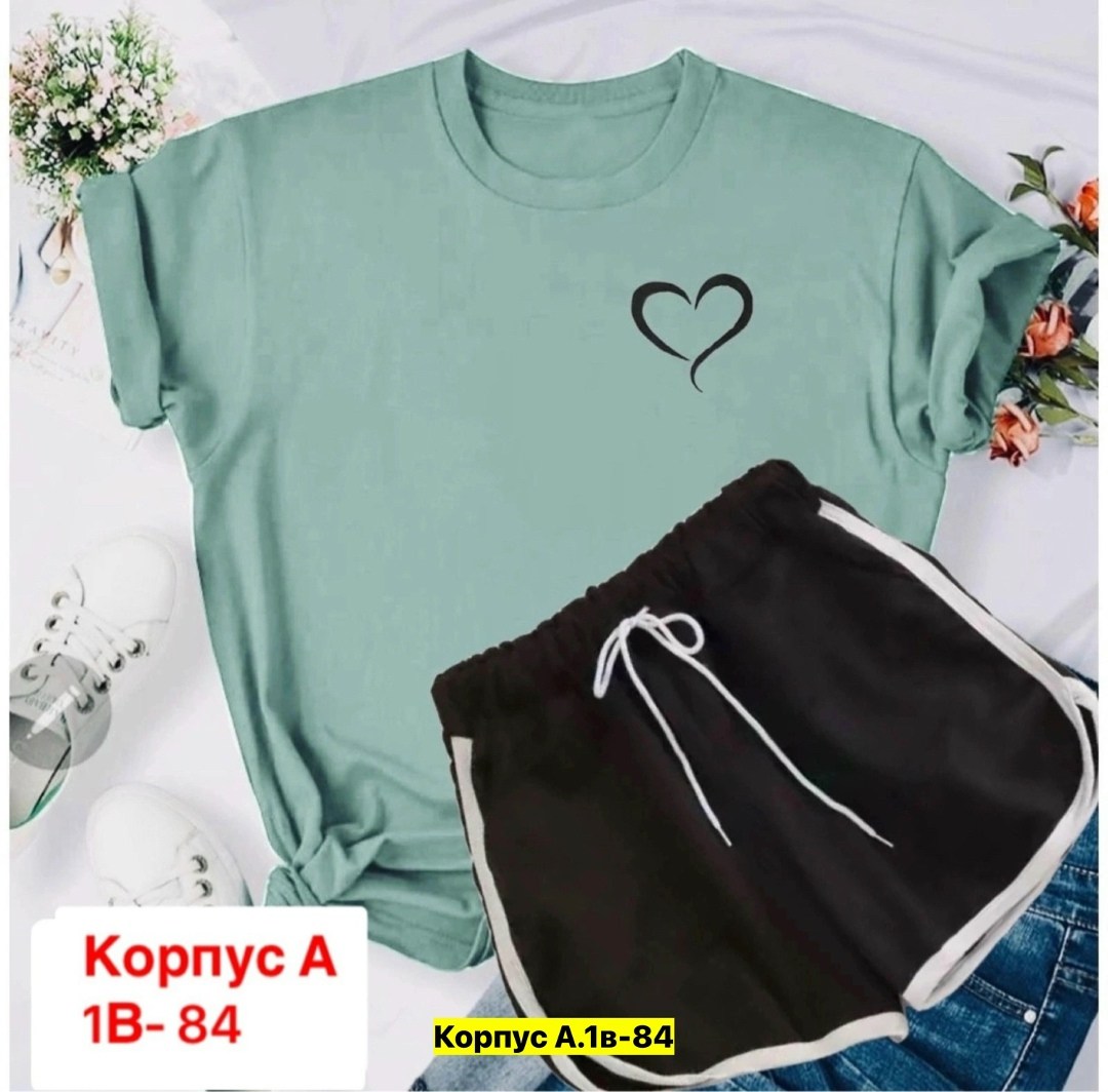 костюмы спортивные женские,футболка и шорты костюм,костюм женский футболка,женские одежда,комплект футболка шорты