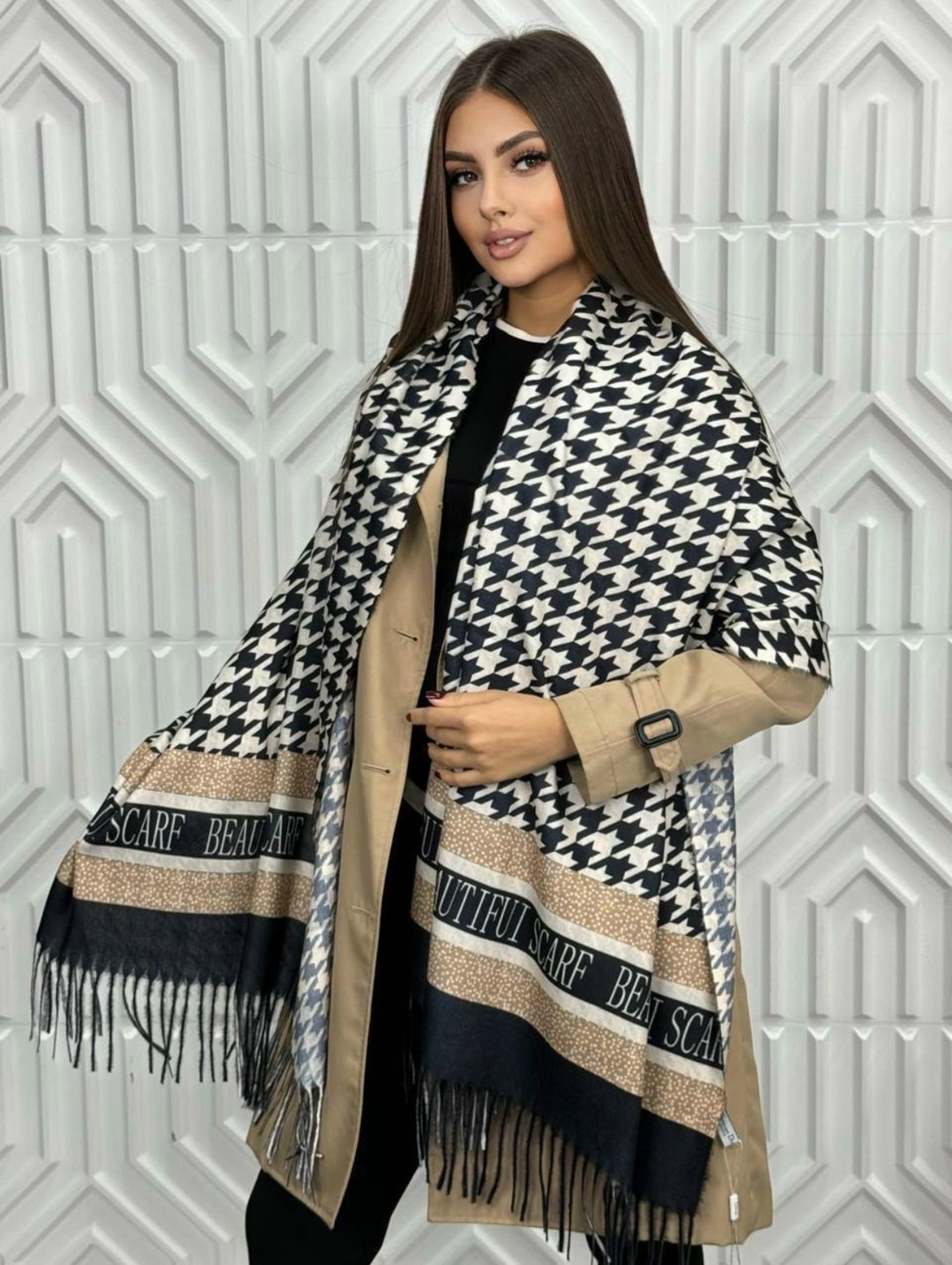 палантин шарф женский кашемировый тёплый,палантин двусторонний,палантин теплый,брендовый палантин,палантин диор