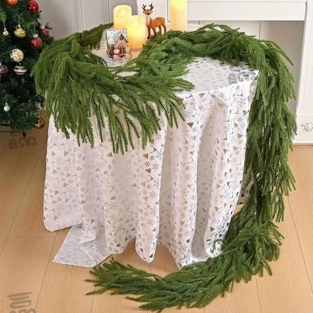 рождественская гирлянда,еловая гирлянда икеа,новогоднее украшение камина,праздничный декор,новогодние декор