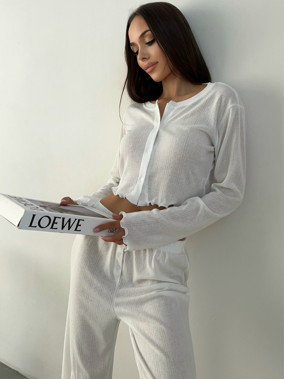 пижама женская,пижама жeнская со штанами,пижама для женщин,пижама комплект,пижама белая