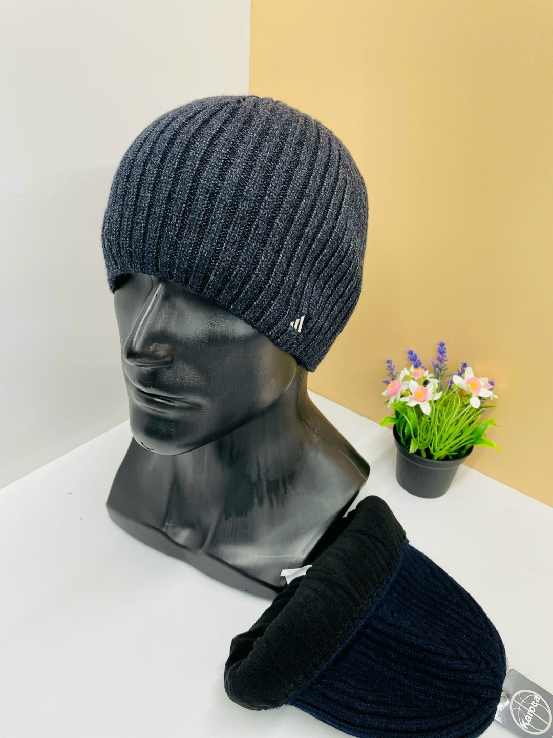 шапка мужская,шапка зимняя мужская,шапка для мужчин,мужская шапка бини,шапка мужская с отворотом