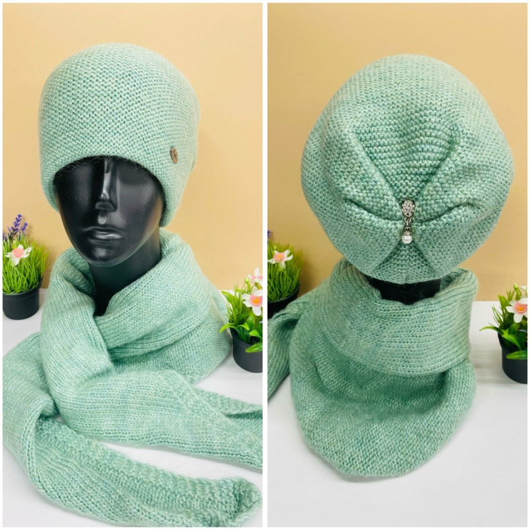 комплект шапки,комплект женский вязаный,женский комплект шапка,комплект вязаный,комплект шапка платок