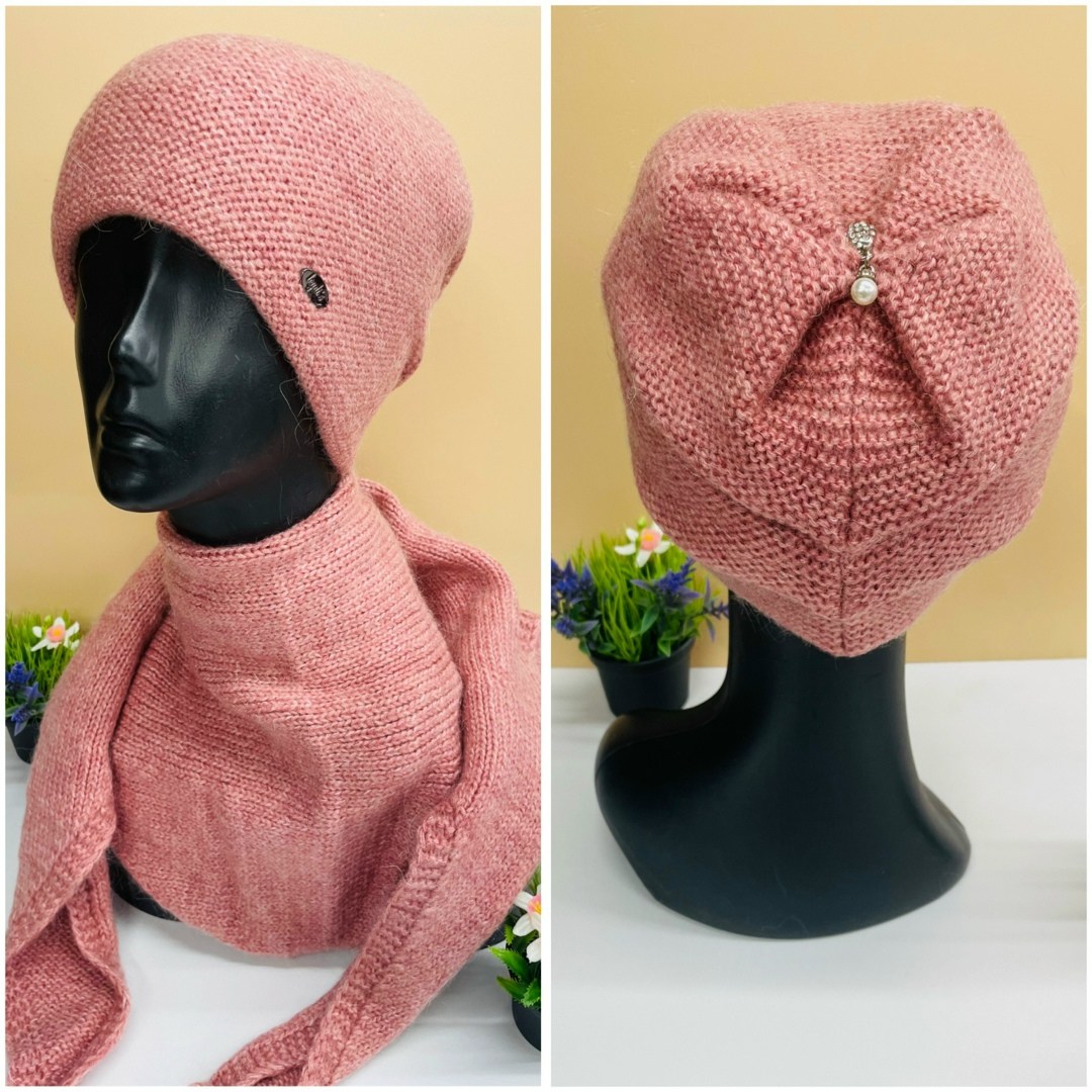 комплект шапки,комплект женский вязаный,женский комплект шапка,комплект вязаный,комплект шапка платок