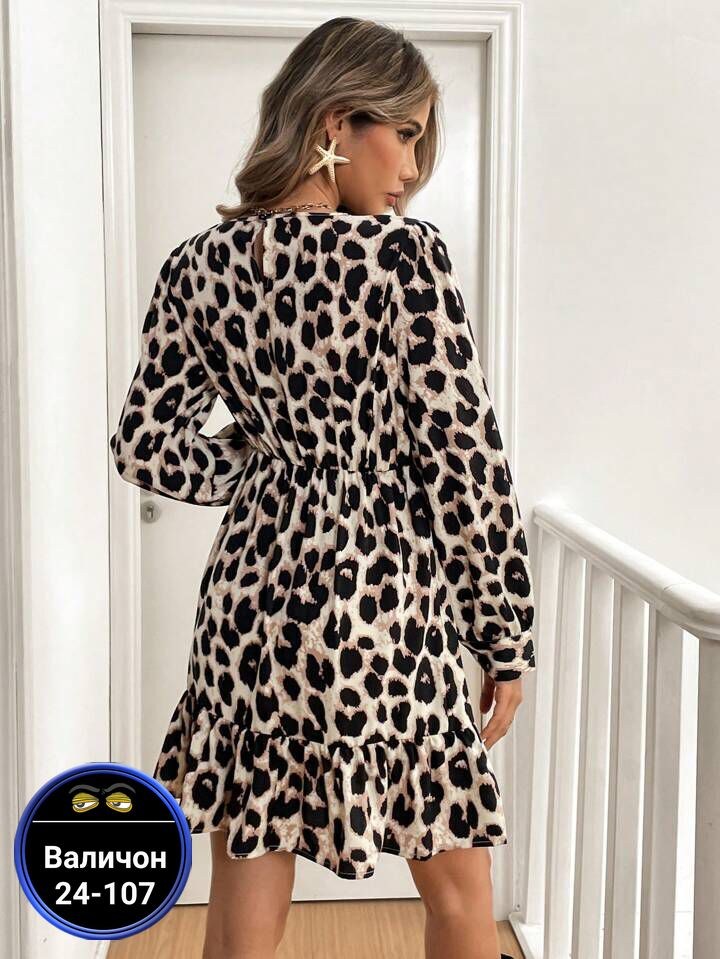 платье с леопардовым принтом,женские повседневные платья,женские платье,платье леопардовое,платье