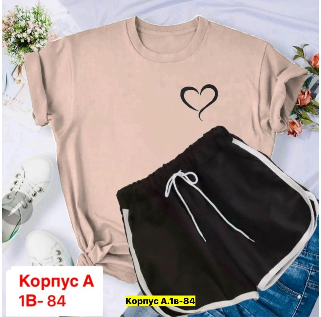 костюмы спортивные женские,футболка и шорты костюм,костюм женский футболка,женские одежда,комплект футболка шорты