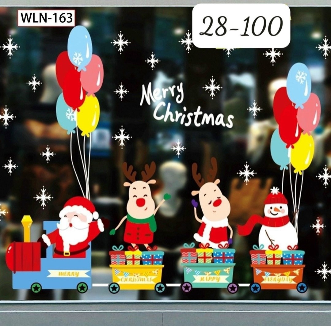 новогодняя наклейка на окна,наклейки новогодние на окна двухсторонние,наклейка на окна новогодние многоразовые,рождественские наклейки,наклейка новогодняя интерьерная