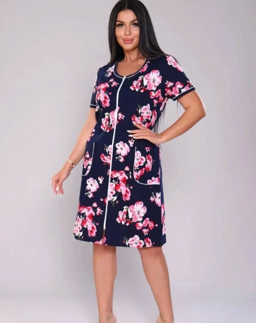 халат женский,халат женский домашний на молнии,халат домашние,халат домашний на молнии большие размеры,халат на молнии большие размеры