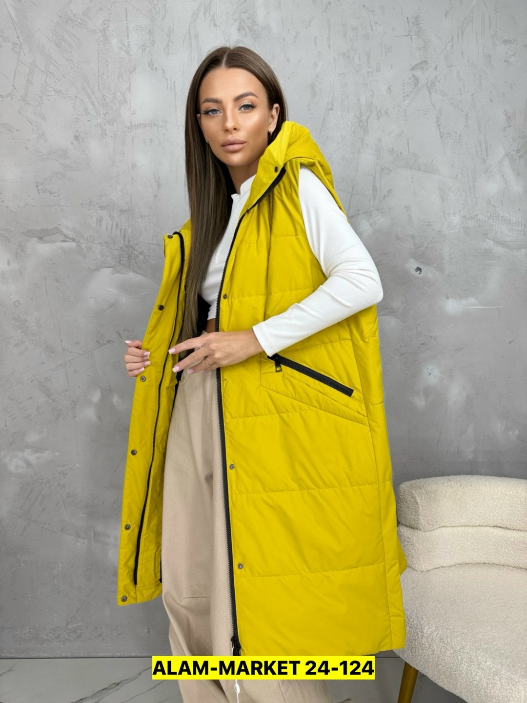 жилет удлиненный,женские жилеты,желтый жилет женский,теплый жилет,жилетка длинная