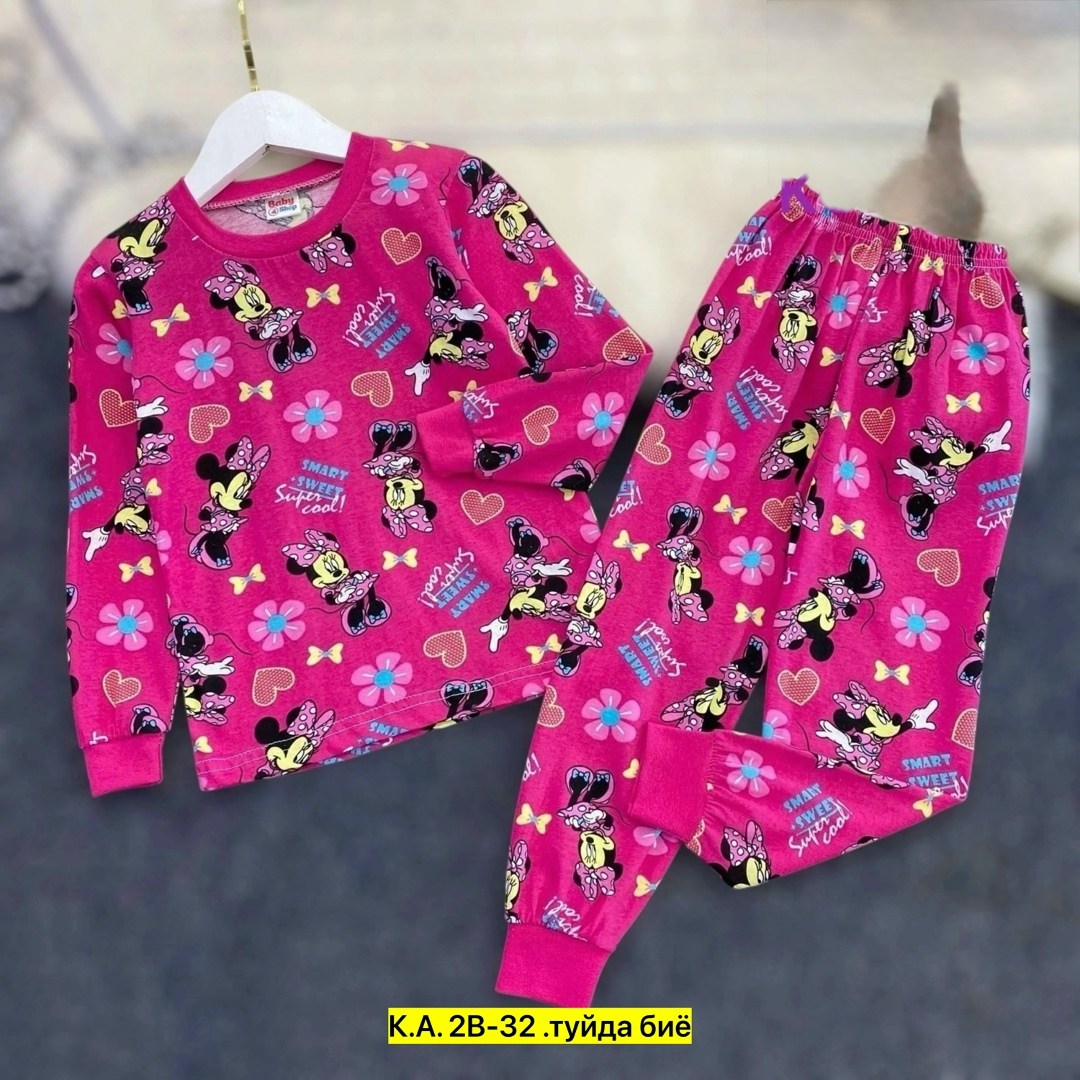 пижама детская,пижама для девочек,комплект пижама,пижама с клубникой детский,пижама для детей