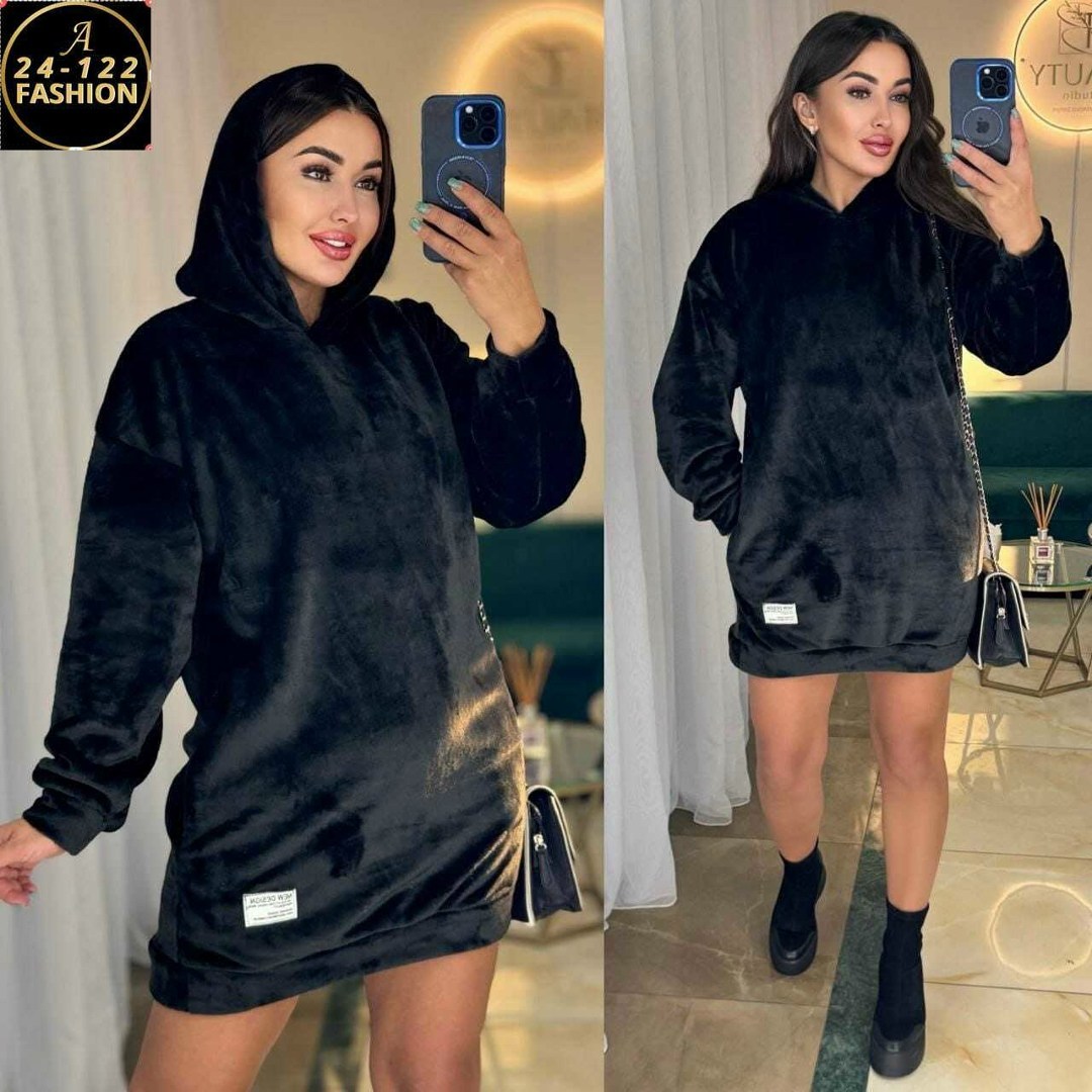 платье худи из велюра,платье теплое с капюшоном,платье туника теплая,платье туника с капюшоном,теплая туника