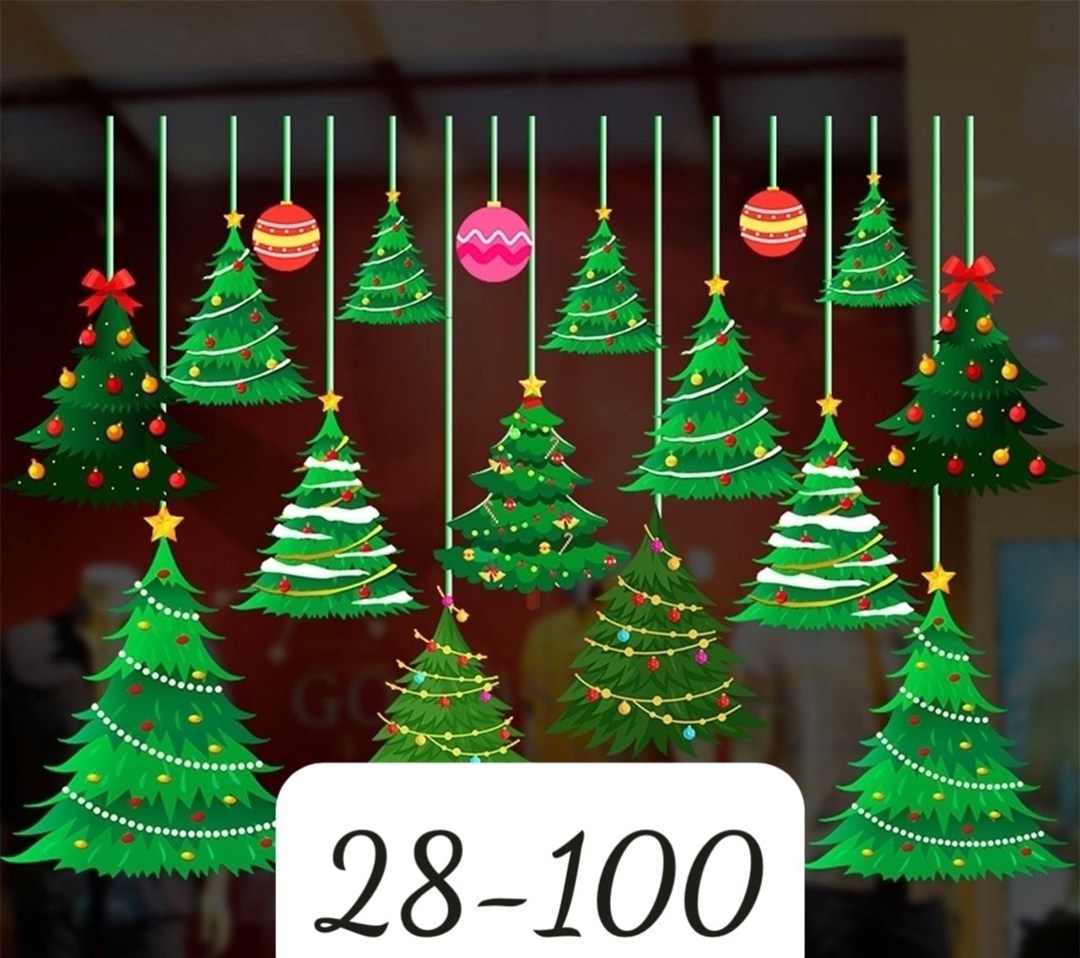 новогодняя наклейка на окна,наклейки новогодние на окна двухсторонние,наклейка на окна новогодние многоразовые,рождественские наклейки,наклейка новогодняя интерьерная