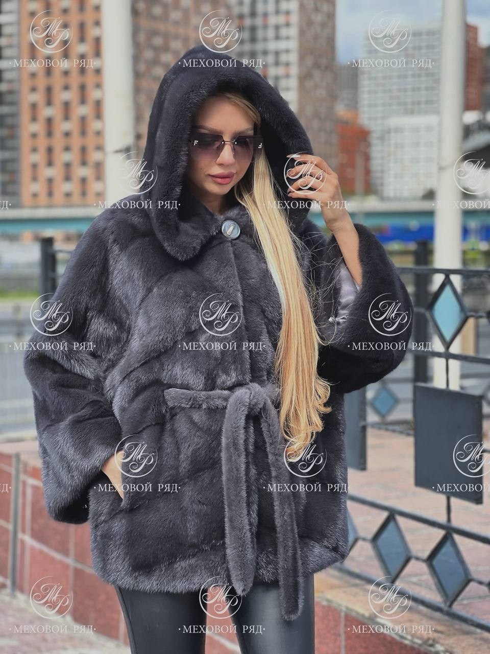 норковая шуба автоледи графит,норковая шуба черная автоледи,норковая шуба с капюшоном,шубка,шуба из меха норки