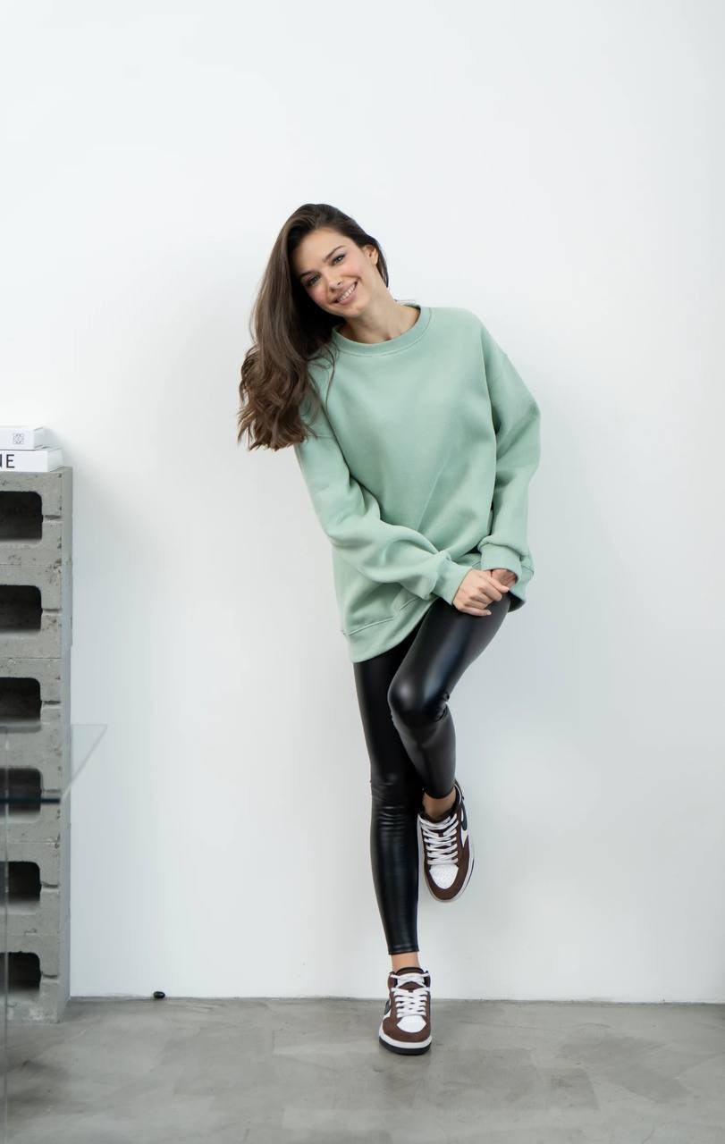 свитшот оверсайз,зеленый свитшот,свитшот женская,удлиненный свитшот оверсайз,свитшот женский толстовка оверсайз