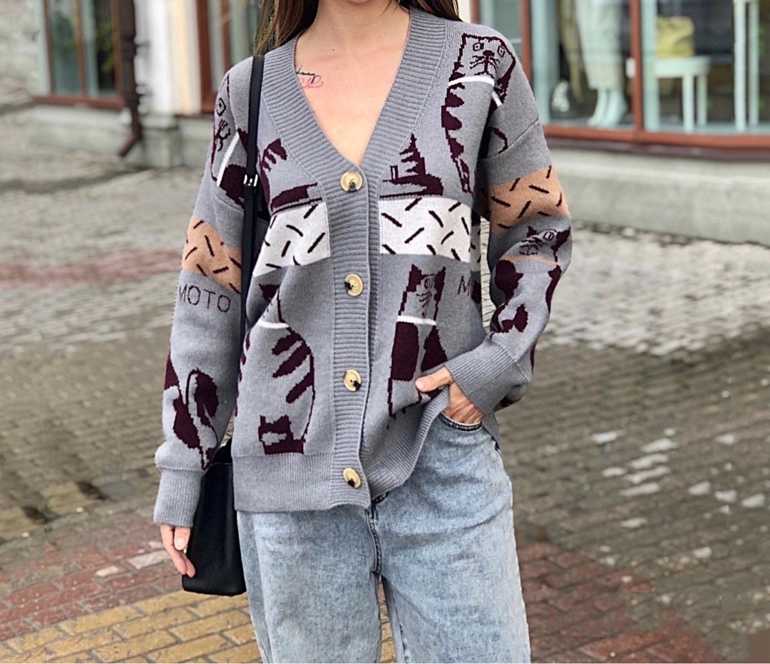 кофта кардиган,кардиган женский вязаный,кардиган женский,вязаный кардиган с принтом,кардиган