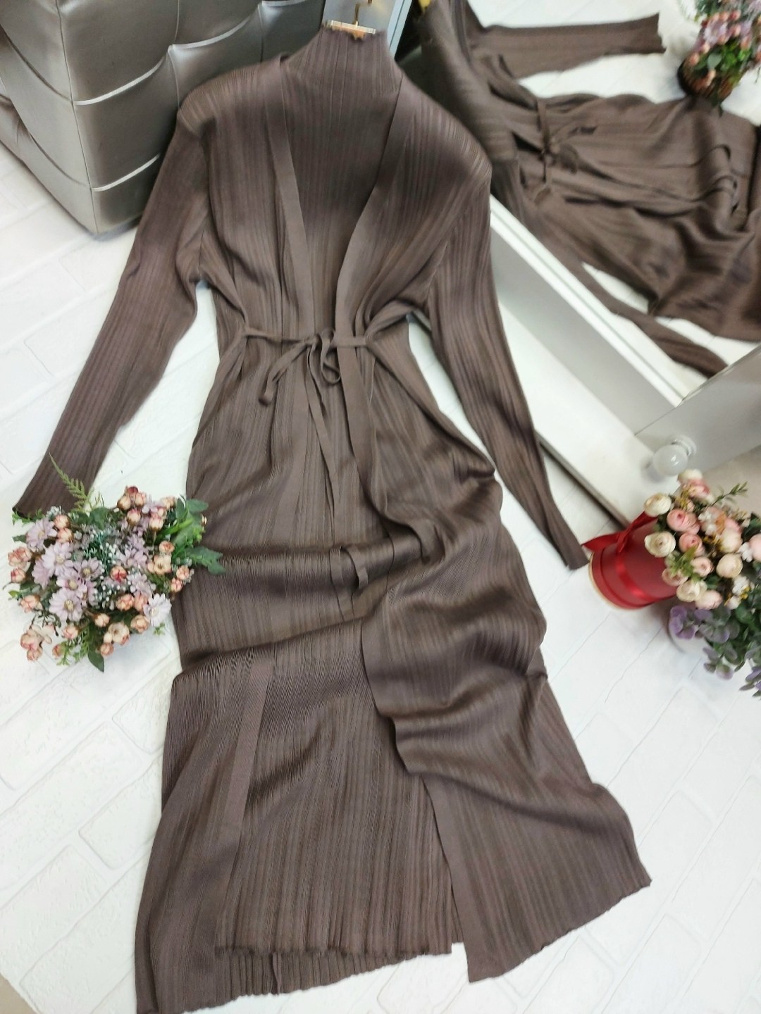 плиссированное платье,женское плиссированное платье,плиссированное платье с поясом,платье с завязками,женское длинное плиссированное платье