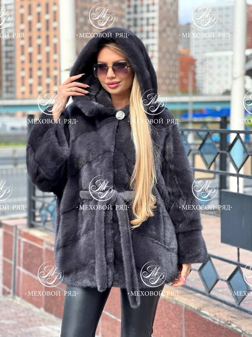 норковая шуба автоледи графит,норковая шуба черная автоледи,норковая шуба с капюшоном,шубка,шуба из меха норки