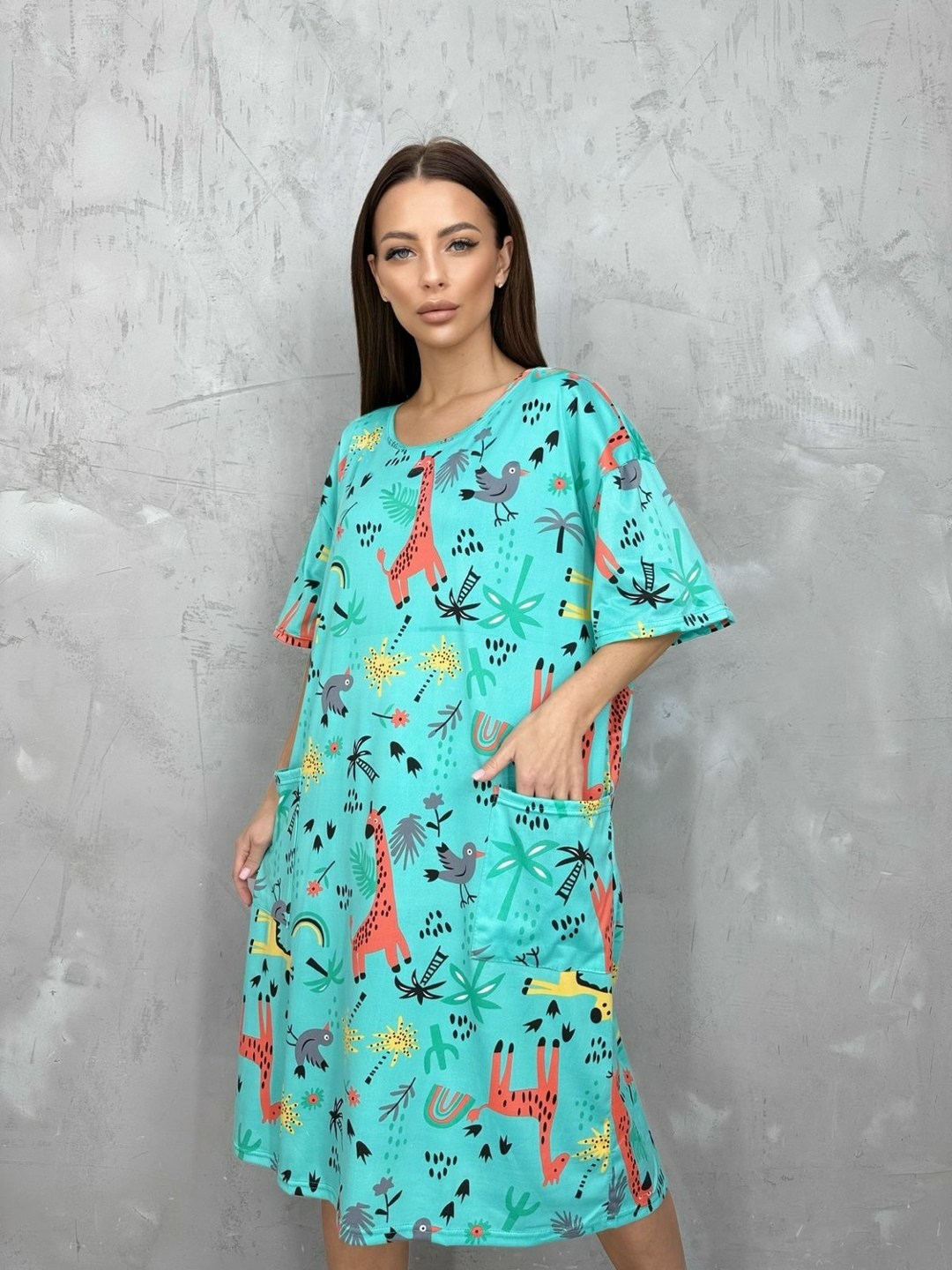 туника домашняя ночнушка,туника домашняя,туника женская,платье домашнее летнее,туника голубая