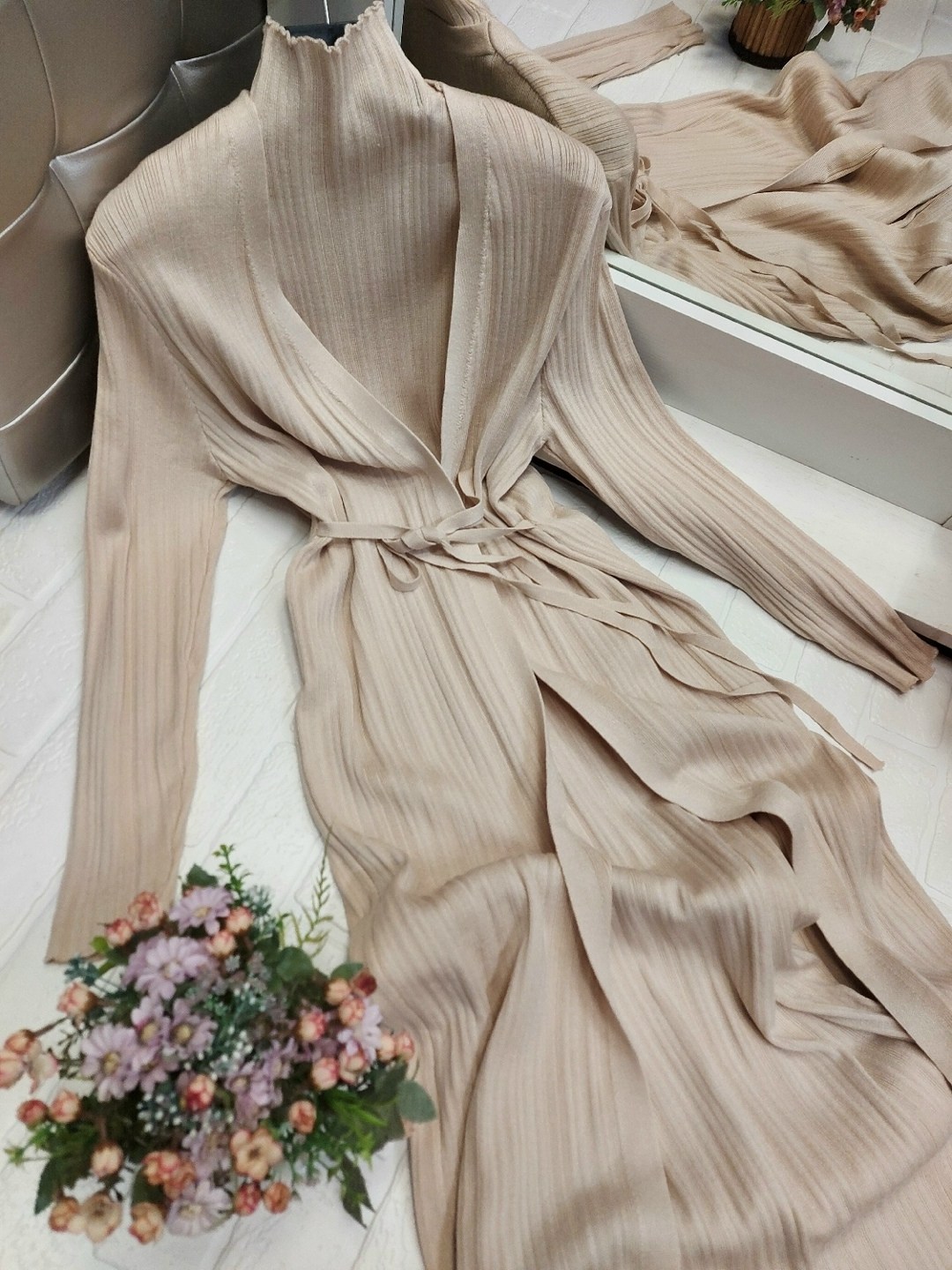 плиссированное платье,женское плиссированное платье,плиссированное платье с поясом,платье с завязками,женское длинное плиссированное платье