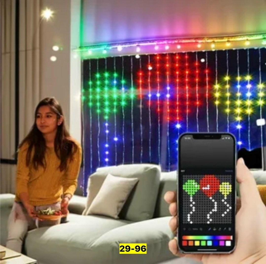 cветодиодный занавес,светодиодные гирлянды,светодиодная гирлянда занавес,умная светодиодная,электрогирлянда интерьерная штора светодиодная