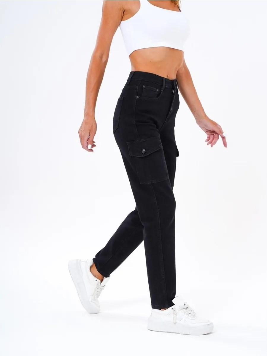 женские джинсы,джинсы женские карго черные,джинсы женские черные,джинсы карго женские,женские джинсы с высокой посадкой