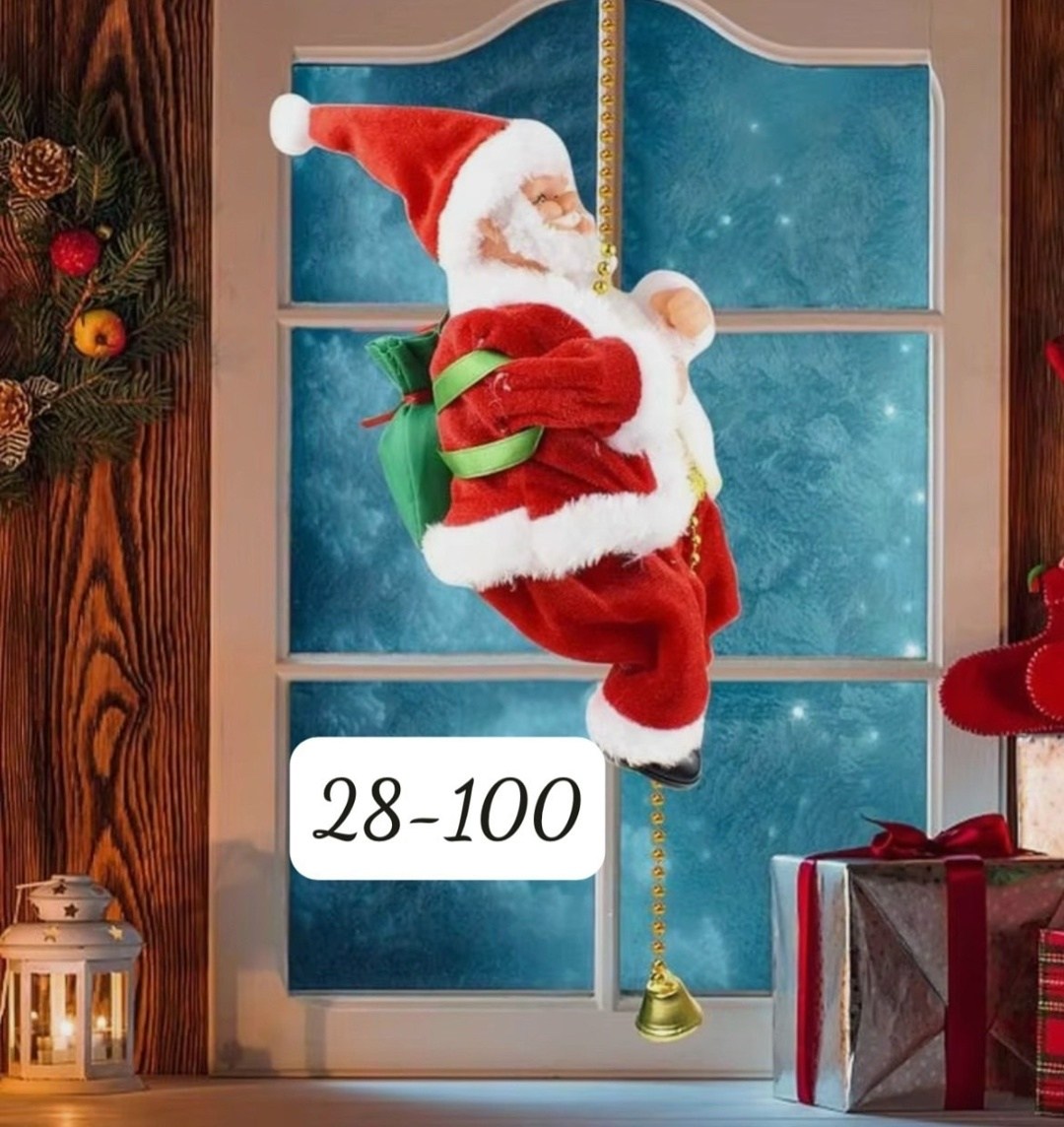 санта клаус игрушка,поднимающиеся санта игрушка,санта клаус подвесной,новогодний украшение,дед мороз на цепочке музыкальный