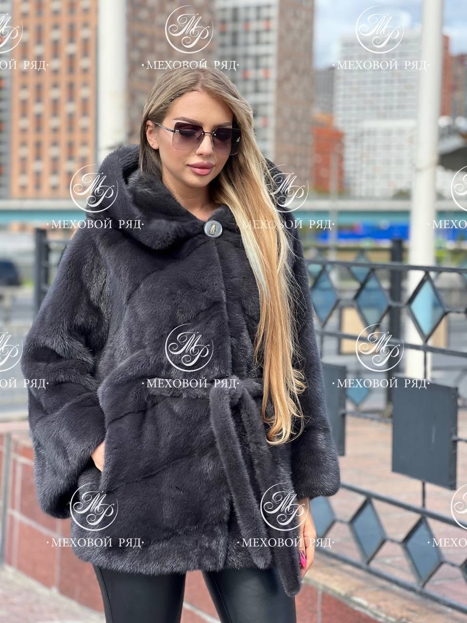 норковая шуба автоледи графит,норковая шуба черная автоледи,норковая шуба с капюшоном,шубка,шуба из меха норки