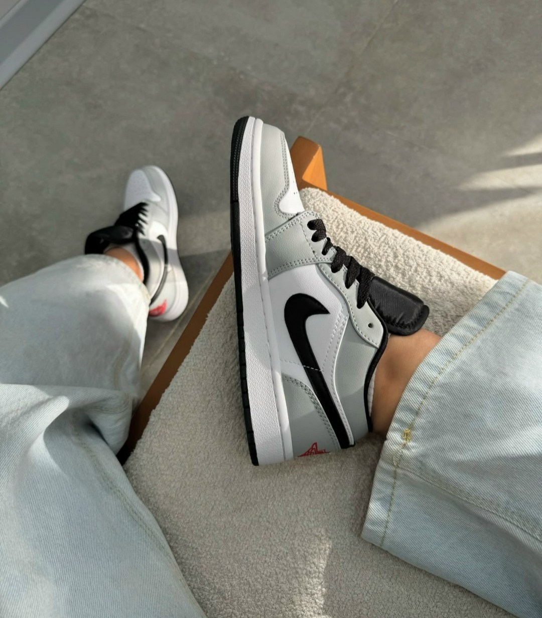 nike air jordan 1 low light smoke grey,кроссовки кожа,nike air jordan 1 low,air jordan 1 low gs light smoke grey, женская