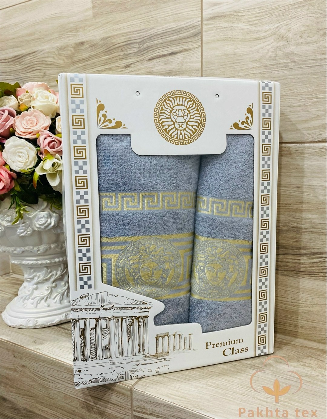 комплект из двух полотенец,набор полотенец махровые,наборы полотенец,подарочные наборы полотенец,набор полотенец версаче в коробке 2 шт