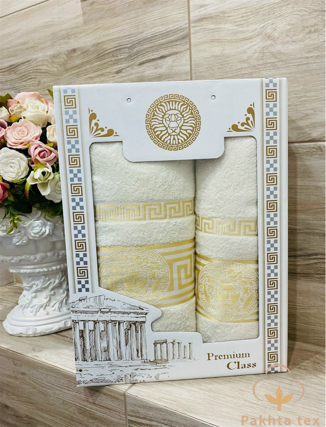 комплект из двух полотенец,набор полотенец махровые,наборы полотенец,подарочные наборы полотенец,набор полотенец версаче в коробке 2 шт