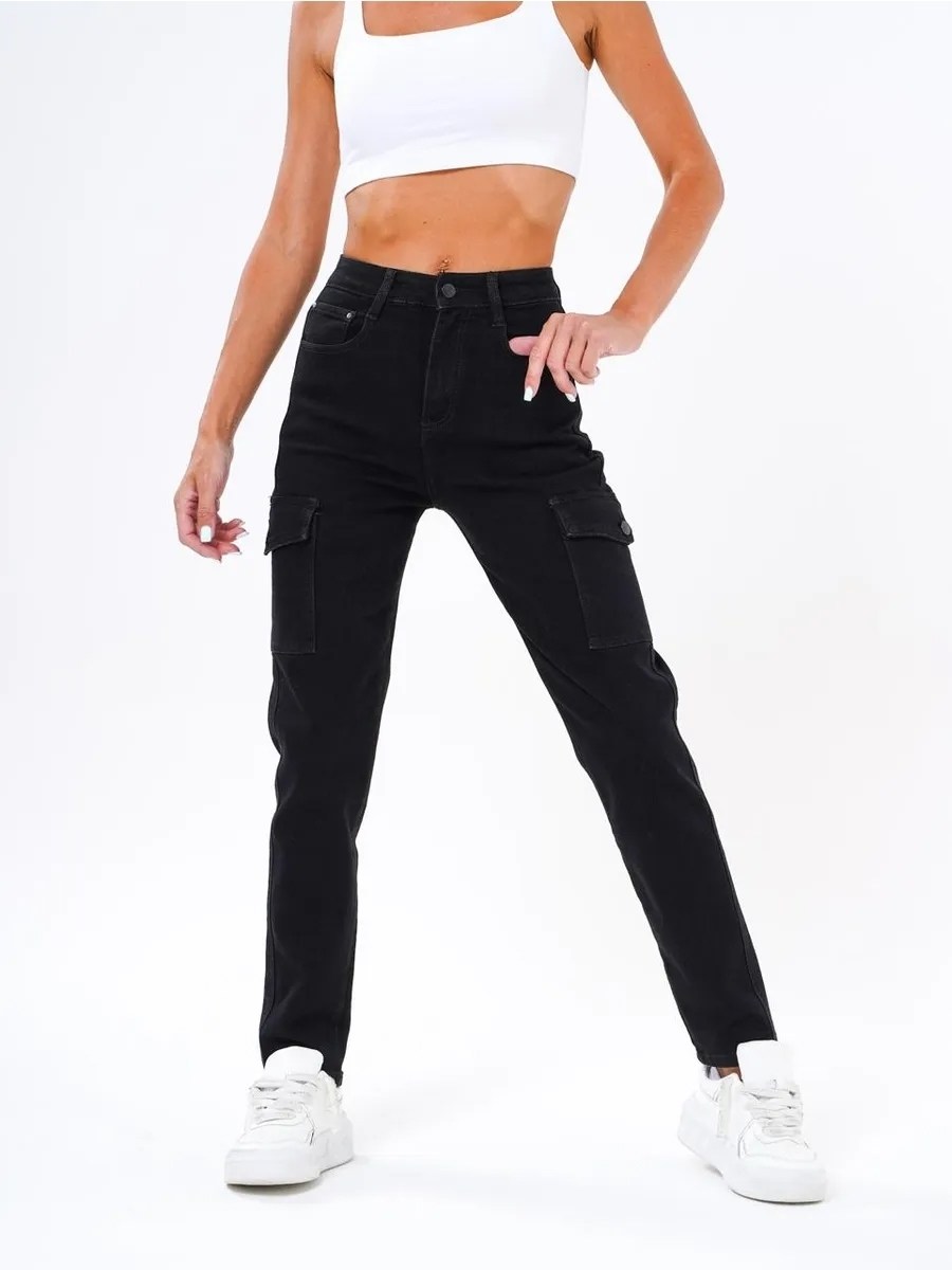 женские джинсы,джинсы женские карго черные,джинсы женские черные,джинсы карго женские,женские джинсы с высокой посадкой