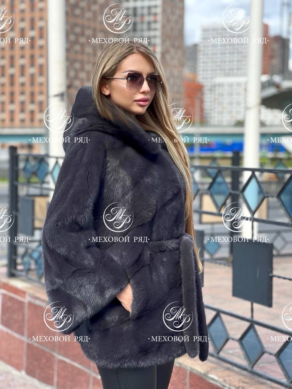 норковая шуба автоледи графит,норковая шуба черная автоледи,норковая шуба с капюшоном,шубка,шуба из меха норки