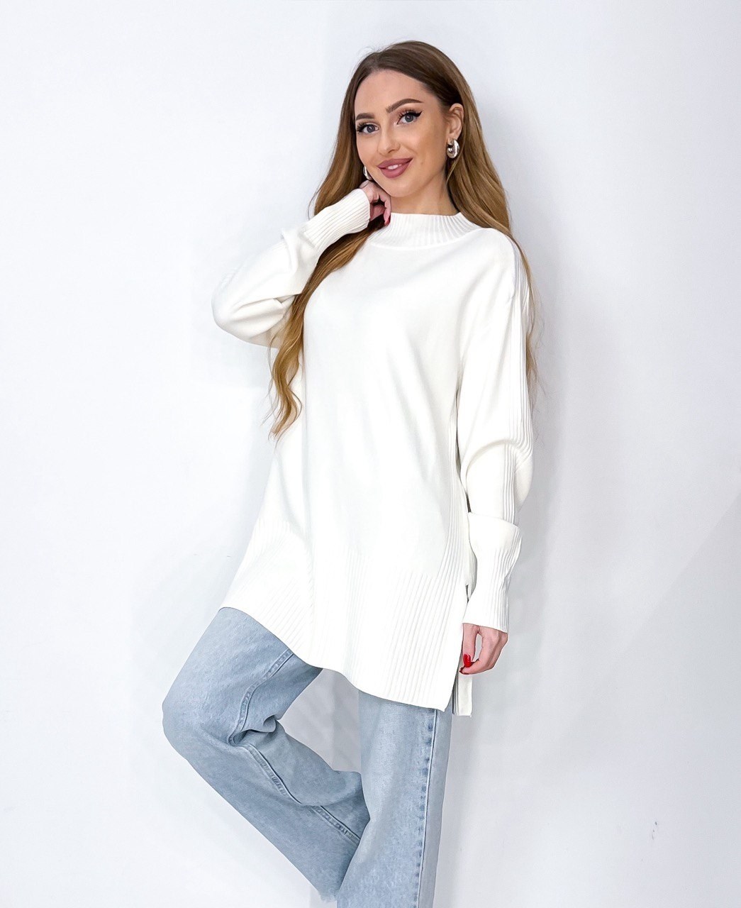 свитер удлиненная,джемпер оверсайз,кофта голубая,женский джемпер,свитера женские