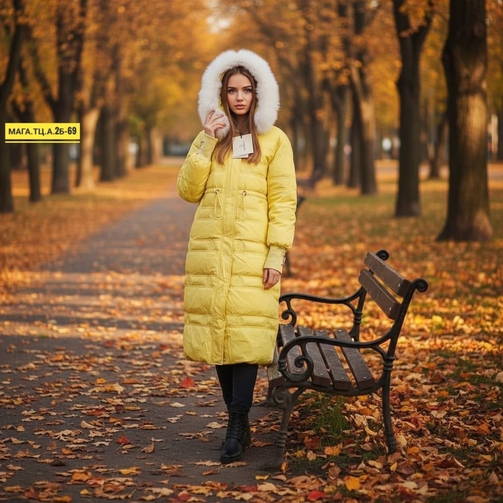 желтый пуховик,женские пуховики,модные пуховики,удлиненный пуховик,пуховик длинный