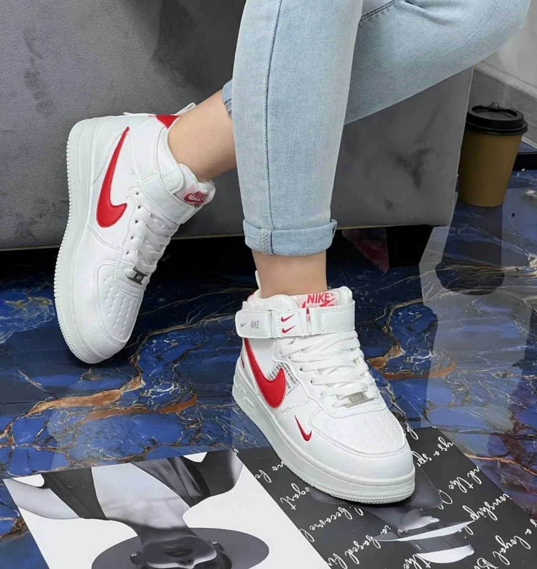 nike air force 1 mid red white,кроссовки зимнее,nike air force 1 mid,кроссовки,nike air force 1 mid 07