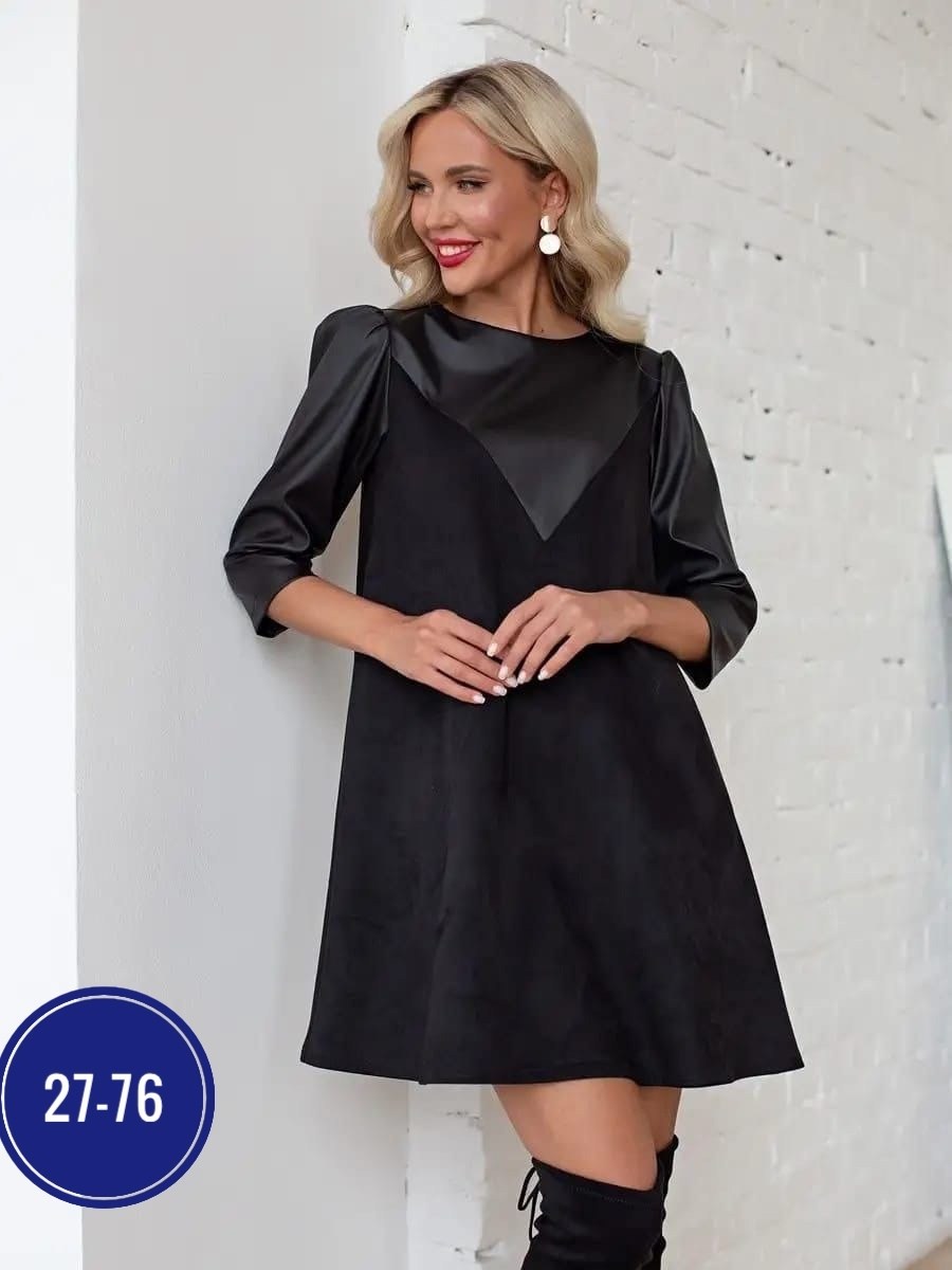 платье повседневное трикотажное manika style,платья туники,женские платья,платье велюр,платье комбинированное