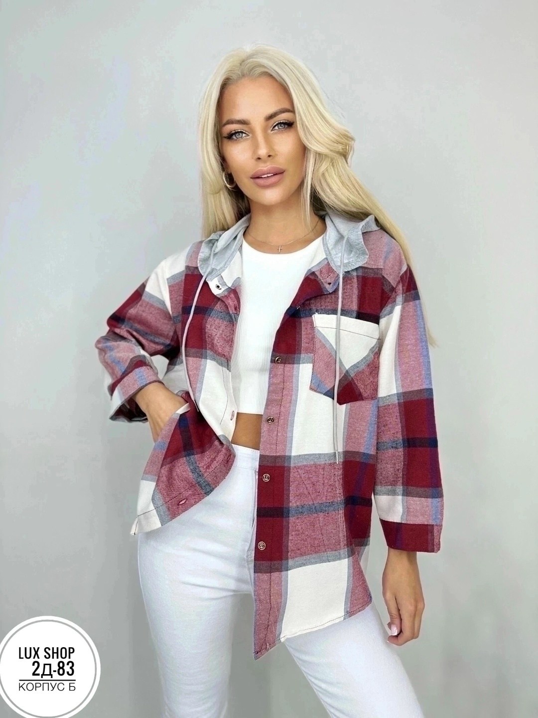 рубашка с капюшоном,рубашка женская,рубашка кофта,повседневная рубашка,рубашка женская в клетку